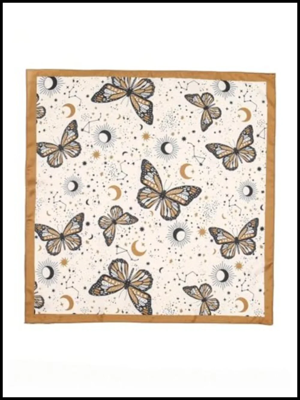 Satin Hair Scarf Neckerchief Square Bandana Head Wrap, Vintage Pattern